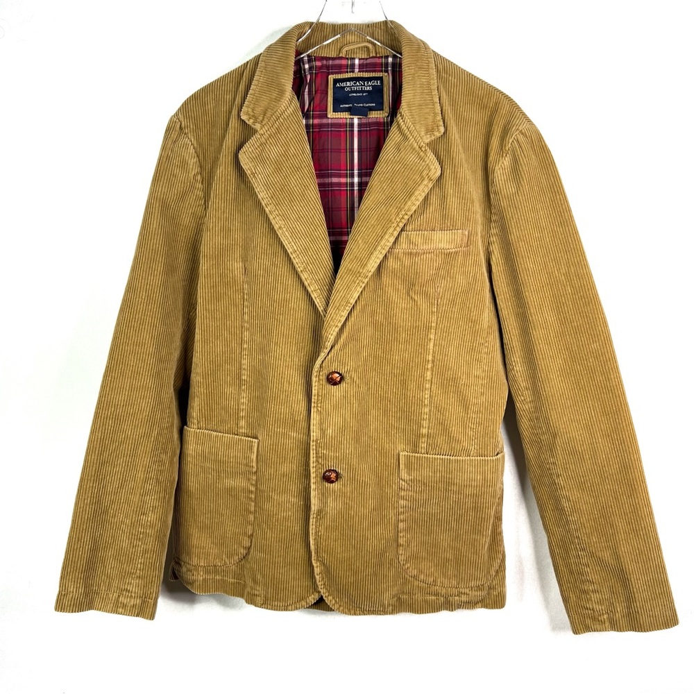 American Eagle Outfitters Corduroy Elbow Patch Khaki Tan Y2k Shirt Jacket Medium